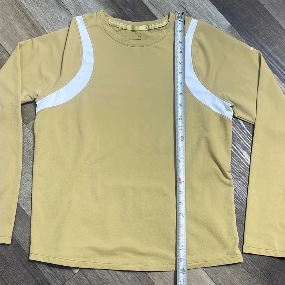 Nike Sphere Dry Long Sleeve Athletic Top Gold‎ White Women Size L